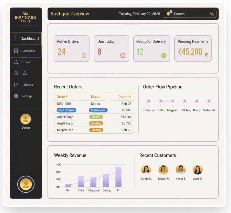 Boutique Owner Dashboard — Atelier™ View